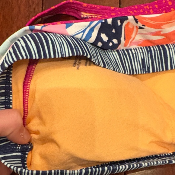 Athleta Girls Floral Navy Pink Two-Piece Swim Set with Shorts - Picture 8 of 8